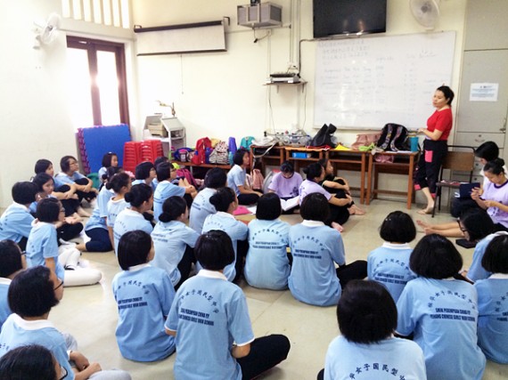 Everyone listening attentively to Miss Thow's speech.